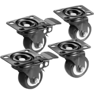 image of 4x Heavy Duty Swivel Castor Wheels Trolley Furniture Caster Rubber 200kg 50mm