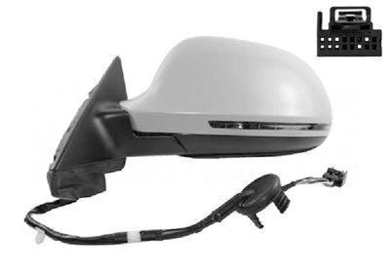 Image of VAN WEZEL 0334807 Wing mirror * HAGUS * Left, Heatable, primed Outside Mirror (50)