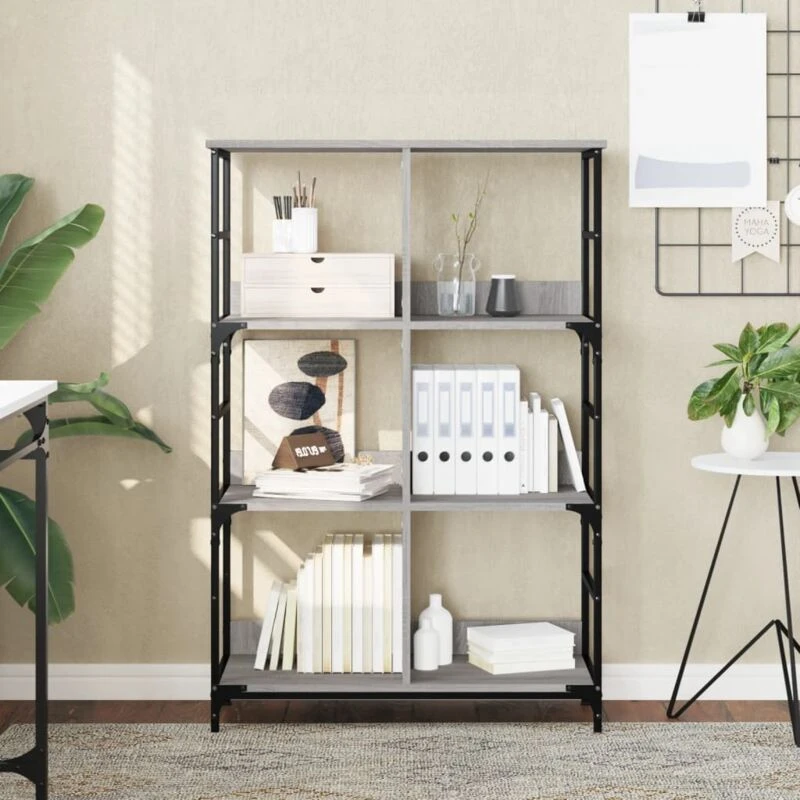 Image of VIDAXL Vidaxl - Bookshelf Grey Sonoma 78.5x33x117.5cm Engineered Wood 835252