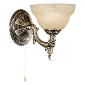 Image of Wall Light Colour Bronzed Shade Champagne Glass Alabaster Bulb E14 1x40W