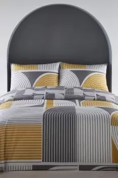 image of Kali' 100% Cotton Bold Geometric Print Duvet Cover Set