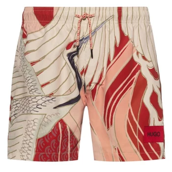 image of Hugo Boss Miso Swim Shorts Open Red Size L Men