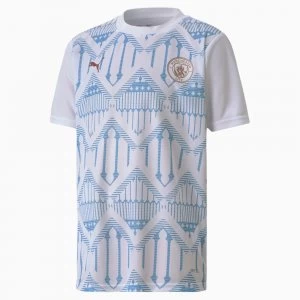 image of PUMA Man City Stadium Youth Jersey, White/Light Blue, size Large, Clothing