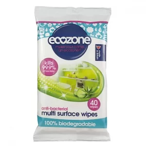 image of Ecozone Anti Bacterial Wipes (40 wipes)