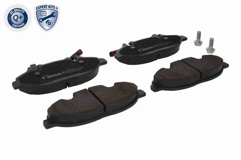 Image of VAICO V30-8132 Brake pad set Front Axle, incl. wear warning contact, Q+, original equipment manufacturer quality, with brake caliper screws Brake Pad