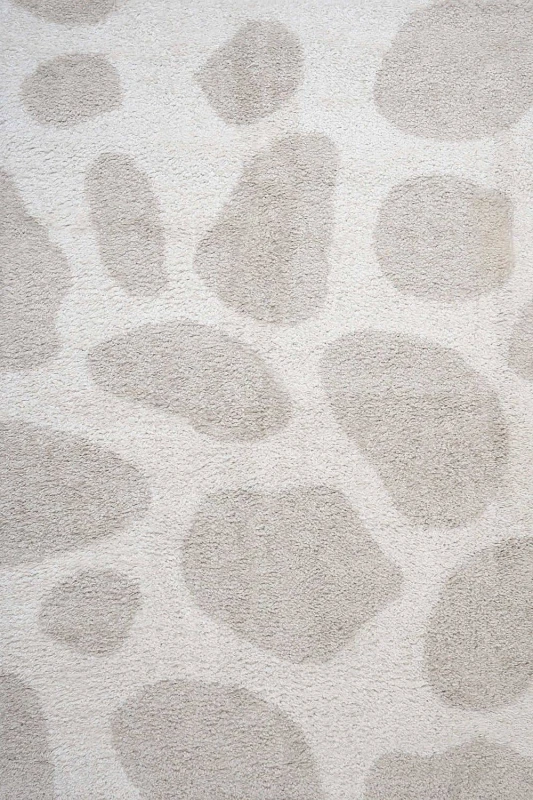 Image of THE RUGS Moodi Pebble Design Shaggy Soft High Pile Living Room Rug & Runner in Light Beige Size: 80cm x 150cm Light Beige Unisex 80cm x 150 cm