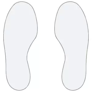 image of PVC floor markings, feet, 25 right / 25 left, pack of 50, white