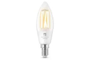 image of 4lite Wiz Connected C35 Candle Filament Clear LED Smart Bulb WiFi Bluetooth - E14 Small Screw Fitting