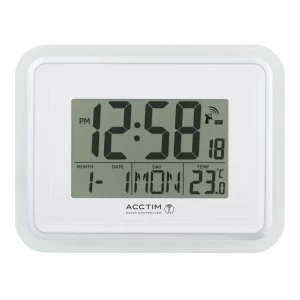 image of Acctim Delta Radio Controlled LCD Alarm Clock White