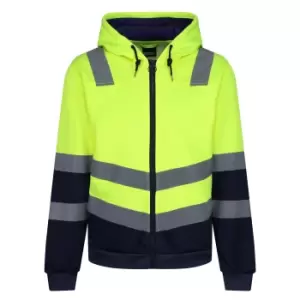 Image of Regatta Mens Pro Hi-Vis Full Zip Jacket (3XL) (Yellow/Navy)