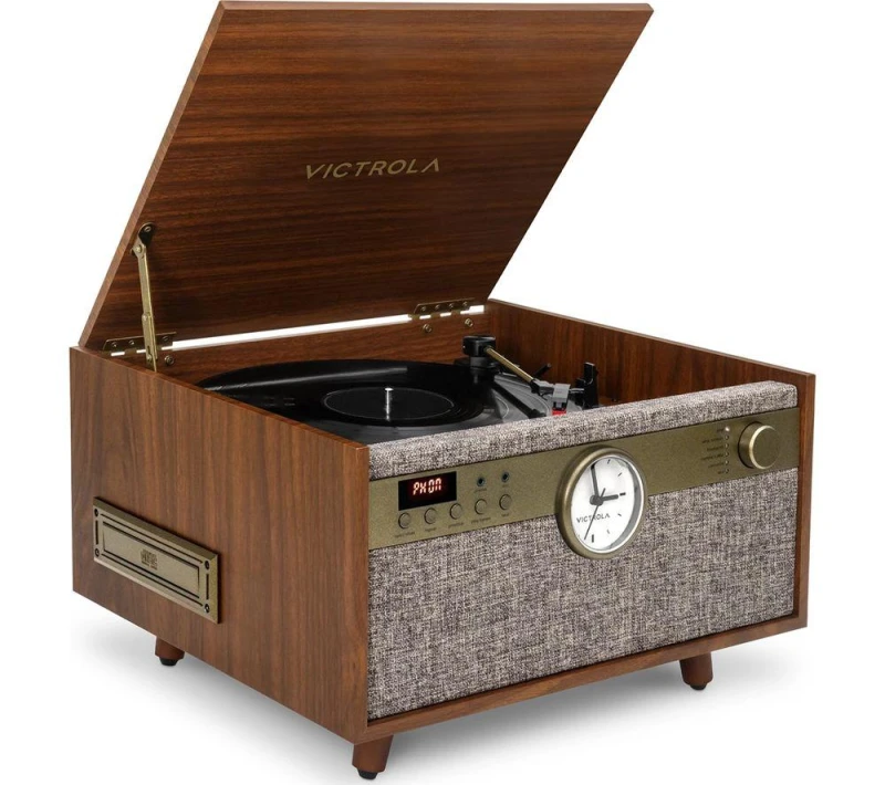 Image of Victrola Century with Clock - Walnut VTA-830SB-WLN-INT