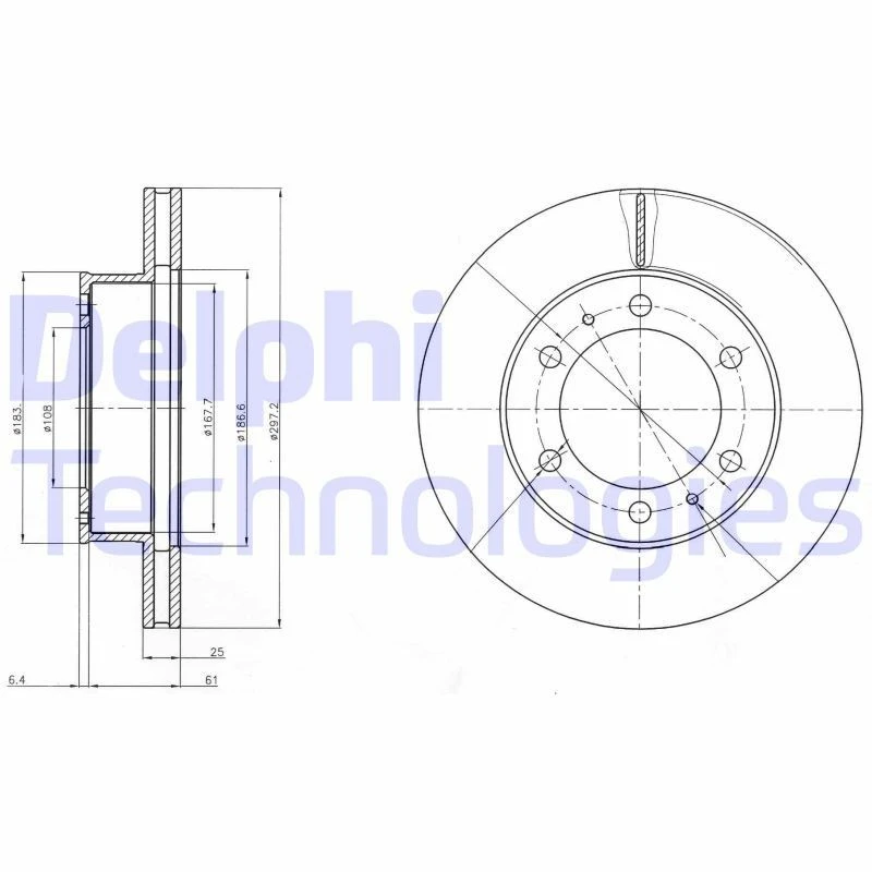 Image of DELPHI Brake disc DELPHI BG4211C