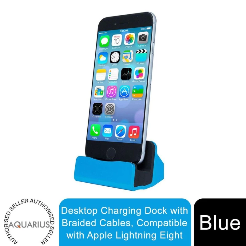 Image of FX Desktop 'Charging Dock' with Braided Cables Blue Blue unisex