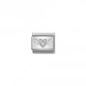 Image of Nomination Composable Symbols Zirconia Silver Flying Zirconia Link 330304/12
