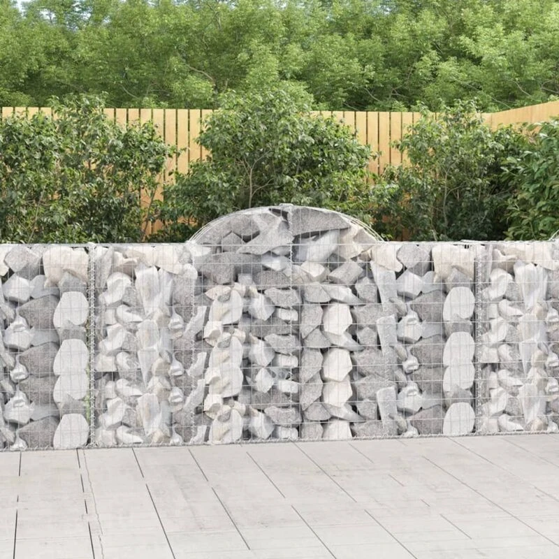 Image of VIDAXL Arched Gabion Baskets 2 pcs 200x30x100/120cm Galvanised Iron Vidaxl 8720845566937