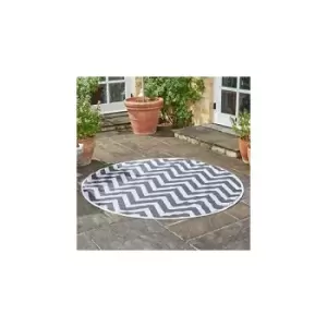 image of Marco Paul Round Alfresco Rug Mat Indoor Outdoor 180cm Water Resistant Hand-Tufted Patterned Home Garden Rug for Patio, Terrace, Hall, Kitchen,