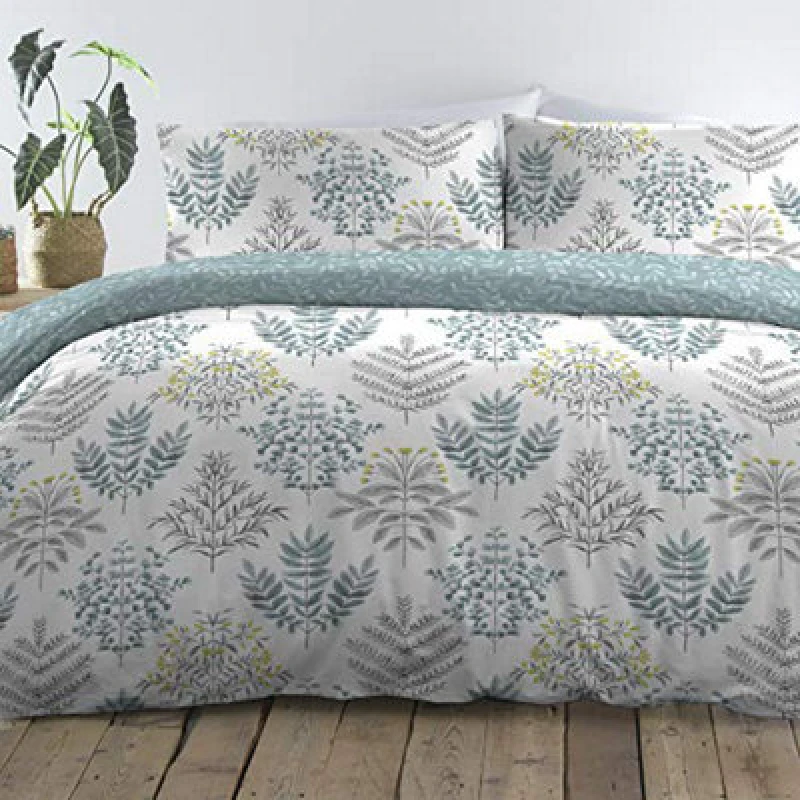Image of Dreams And Drapes - Emily - Easy Care Duvet Cover Set In Duck Egg, Super-King Bed Size