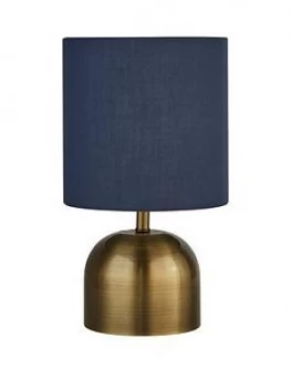 image of Tayrn Touch Lamp - Satin Brass/Navy