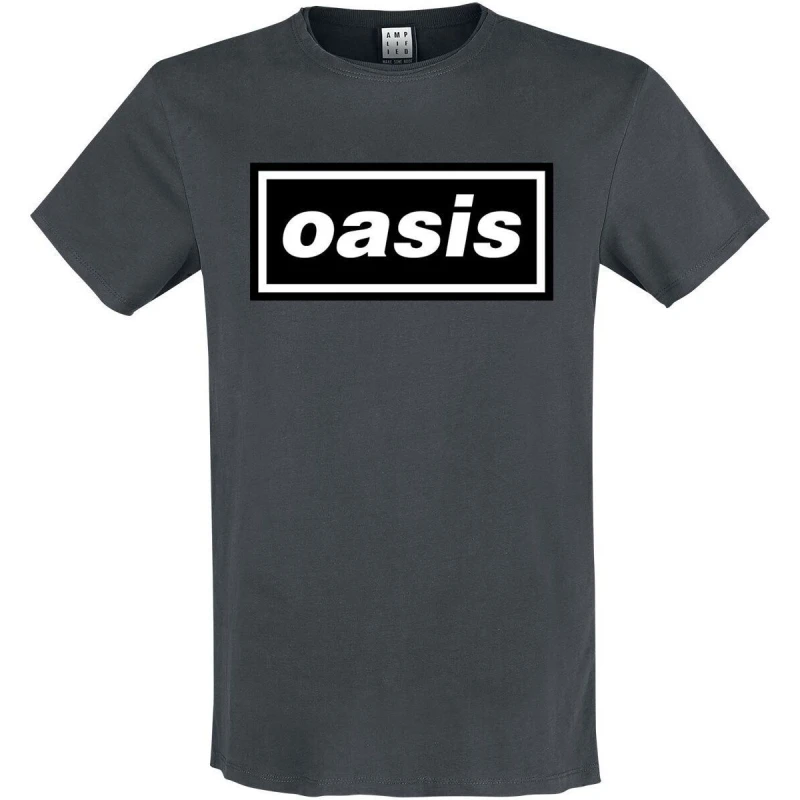 Image of Amplified Amplified Men Logo Oasis T-Shirt in Charcoal Size: X-Small Charcoal XS Male 5059699796638