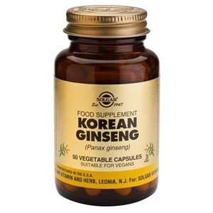 Image of Solgar Korean Ginseng Vegetable Capsules 50 Veg Caps