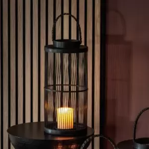 image of Ardingly Bamboo Lantern Black Small Black