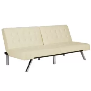 image of Dorel Emily Futon - Vanilla Faux Leather