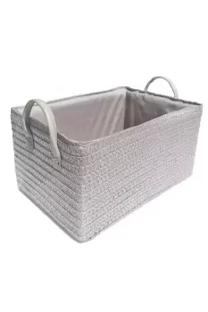 Image of Set Of 2 Storage Basket Organiser With Handles 34 x 23 x 18 cm