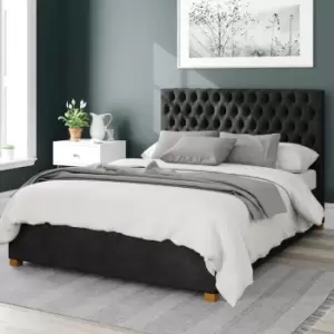Image of Aspire Monroe Upholstered Ottoman Bed Kimyo Linen Charcoal King