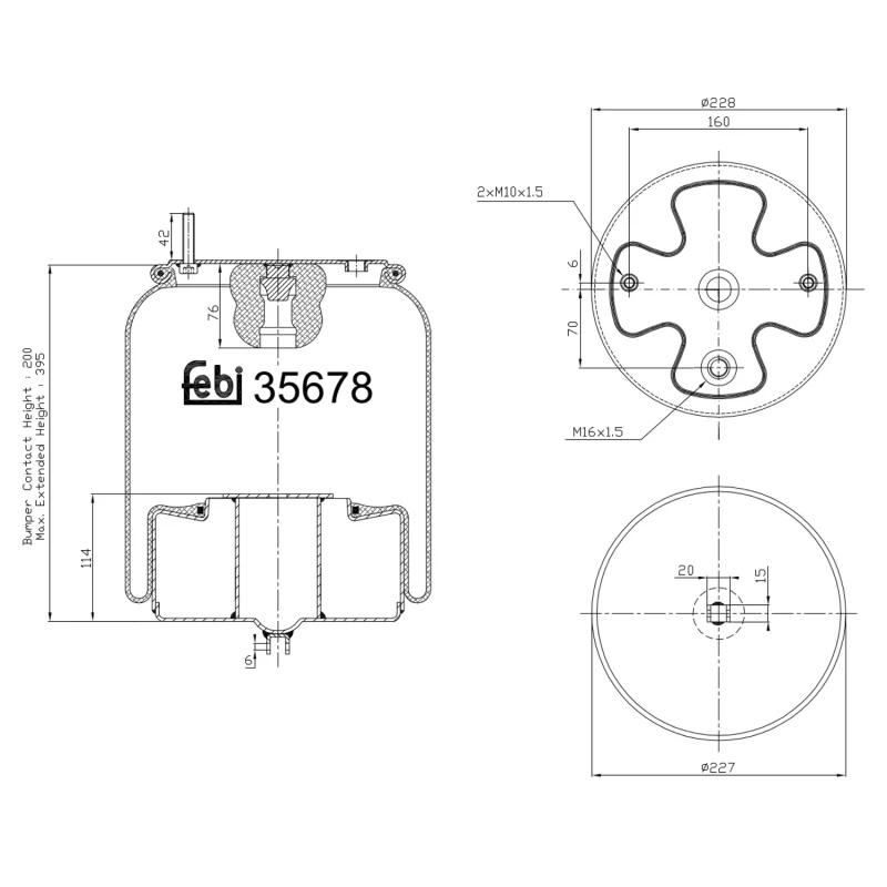 Image of FEBI BILSTEIN 35678 Boot, air suspension Front Axle Right Boot,air suspension (324)