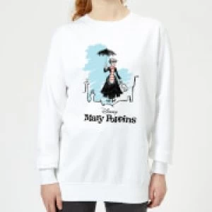 image of Mary Poppins Rooftop Landing Womens Christmas Sweatshirt - White - XXL