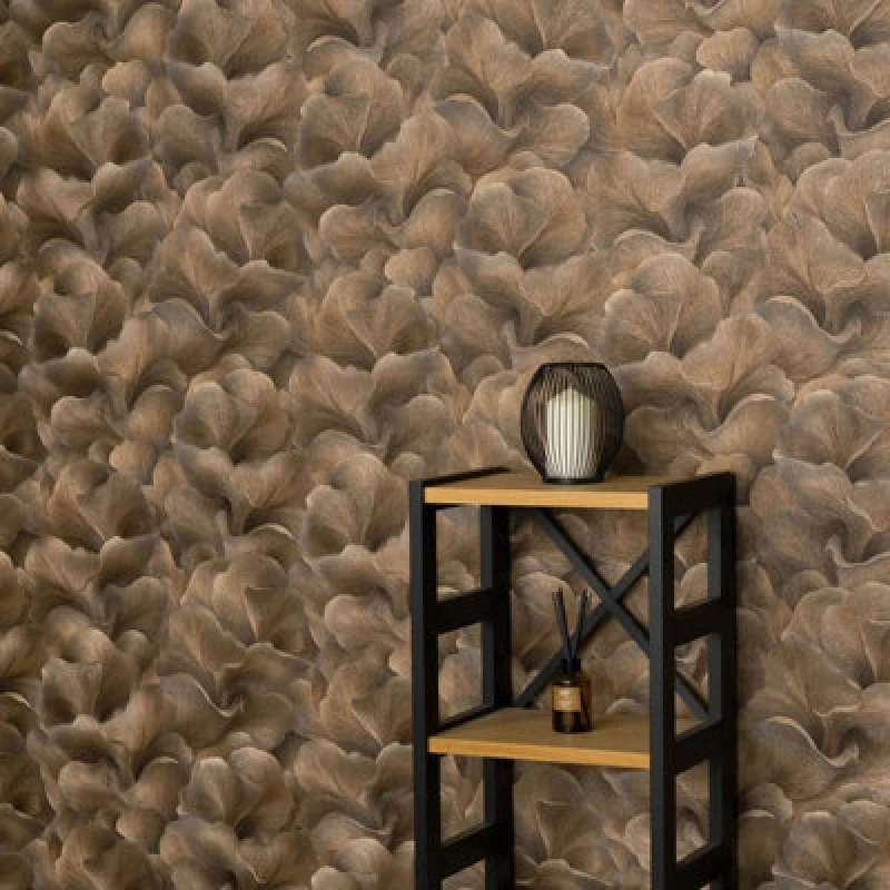 Image of Erismann Erismann Floral Glow Brown Vinyl Wallpaper brown