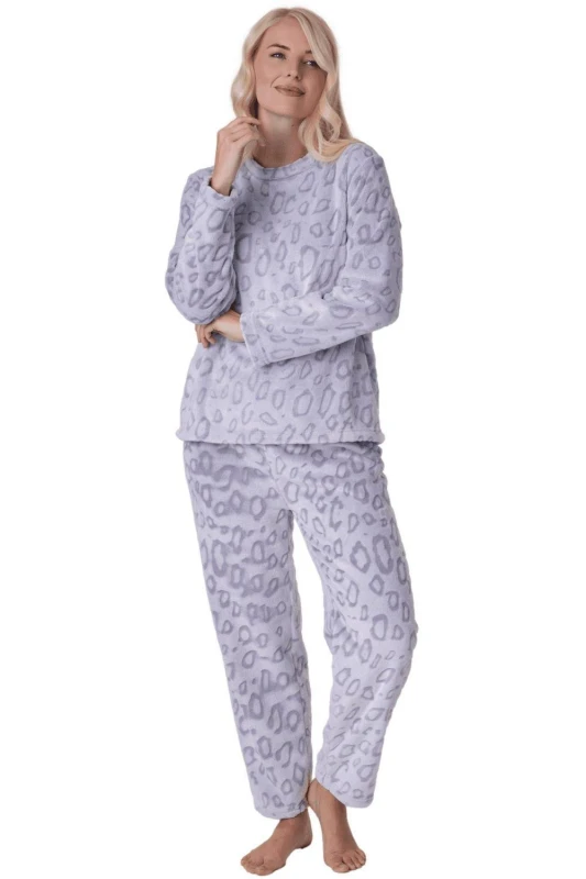 Image of Camille Fleece Full Length Pyjama Set - Grey Grey 14