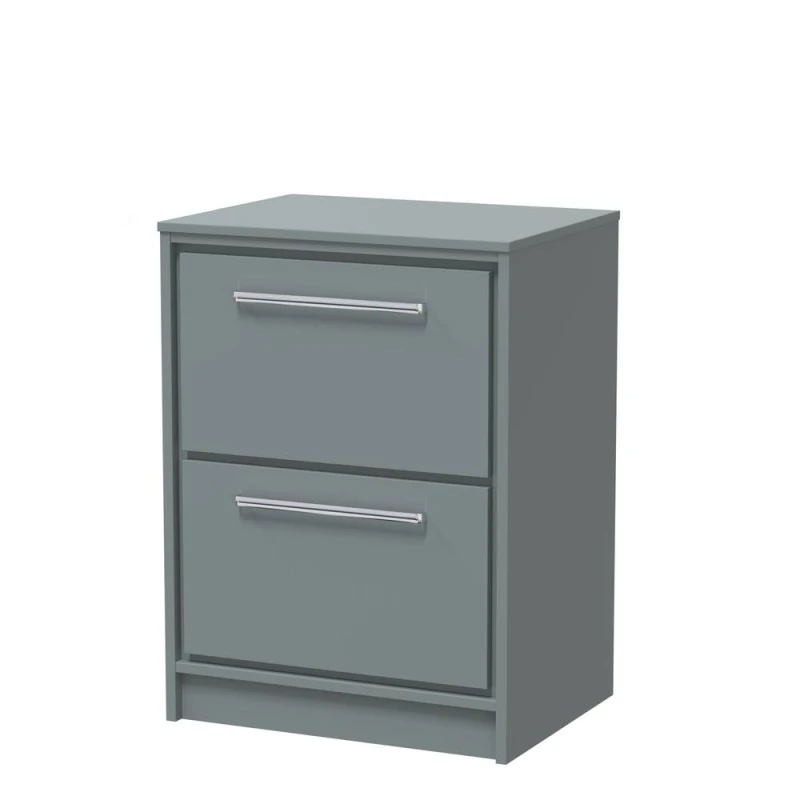 Image of Balterley 600mm Floor Standing 2-Drawer Vanity with Worktop - Coastal Grey Grey Unisex