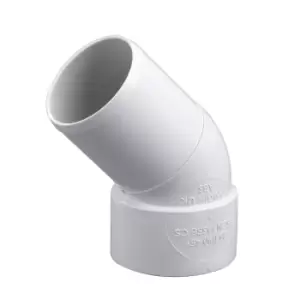 Image of Floplast White Solvent Weld 45° Waste Pipe Conversion Bend (Dia)32mm