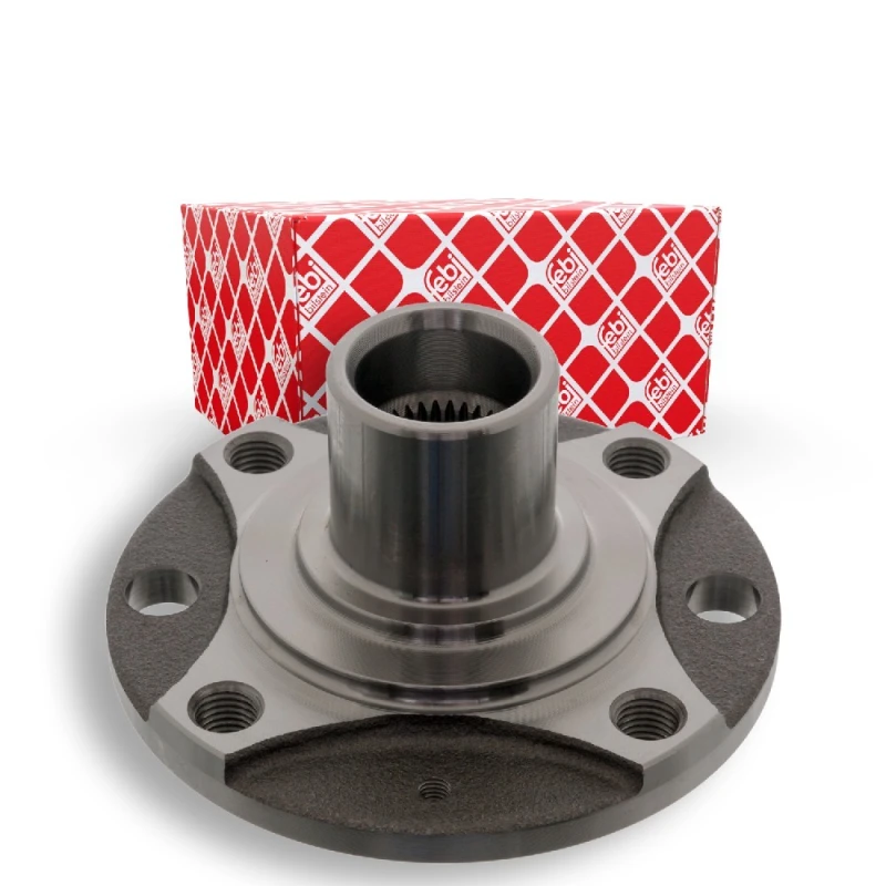 Image of FEBI BILSTEIN 03965 Wheel Hub Front Axle, without wheel bearing Wheel Hub (653)