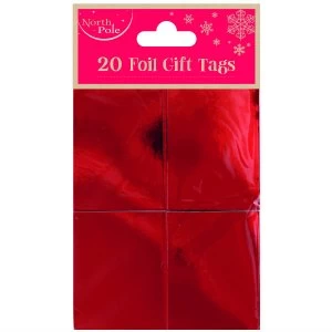 Image of Eurowrap Red Foil Booklet Christmas Gift Tags - Pack of 20