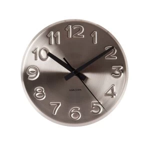 Image of Karlsson Engraved Wall Clock - Silver