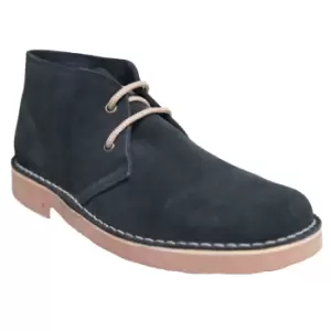 image of Roamers Mens Real Suede Unlined Desert Boots (5 UK) (Navy)