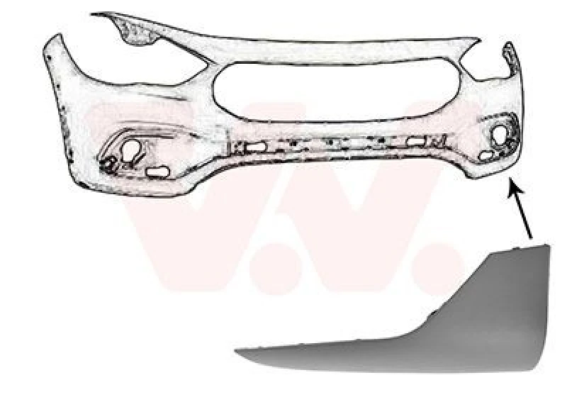 Image of VAN WEZEL Front splitter VAN WEZEL 2960501