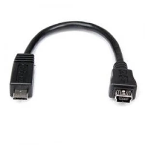 image of StarTech.com 6" Micro USB to Mini USB Adapter Cable M/F