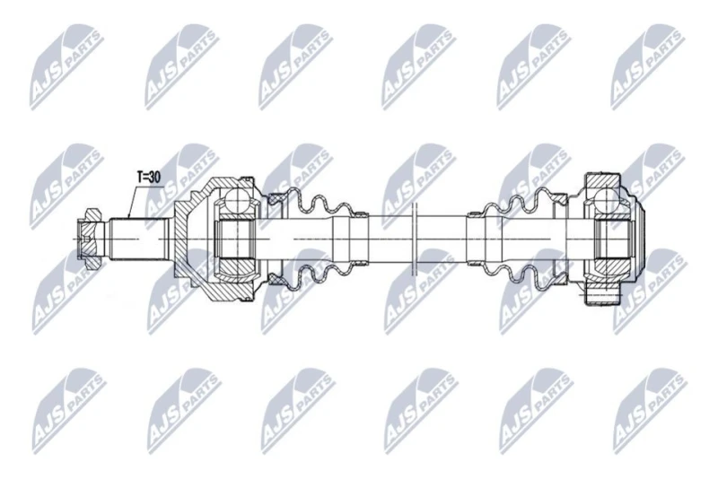 Image of NTY NPW-BM-211 Drive shaft Automatic Transmission, Rear Axle Right Drive Shaft (13)