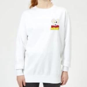 image of Danger Mouse Pocket Logo Womens Sweatshirt - White