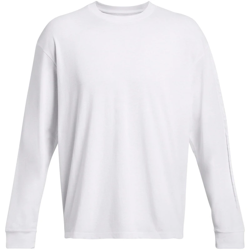 Image of Under Armour Mens Heavyweight Long Sleeve T-Shirt White male L