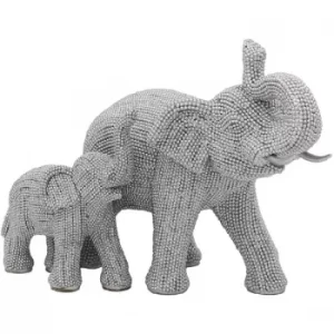 Image of Silver Art Elephant & Calf By Leonardo