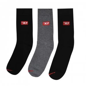 Diesel Ray 3 Pack Socks - Blk/Blk/Grey