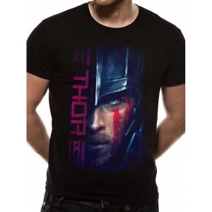 image of Thor Ragnarok - Thor Script Mens Small T-Shirt - Black