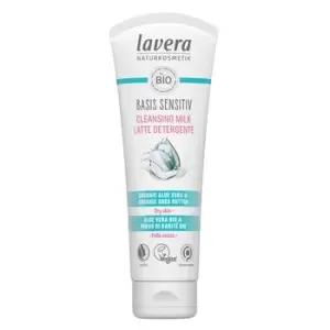 image of Lavera Basis Sensitiv Cleansing Milk - Organic Aloe Vera & Organic Shea Butter (For Dry & Sensitive Skin) 125ml/4oz