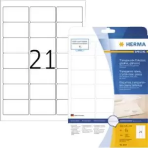 image of Herma 8017 Labels (A4) 63.5 x 38.1mm Film, glossy Transparent 525 pc(s) Permanent Label film