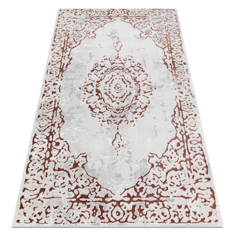 Image of RugsX Carpet Allure 1961 Ornament, Frame - Structural, Stylish, Glamour White / Pink 140X190 Cm