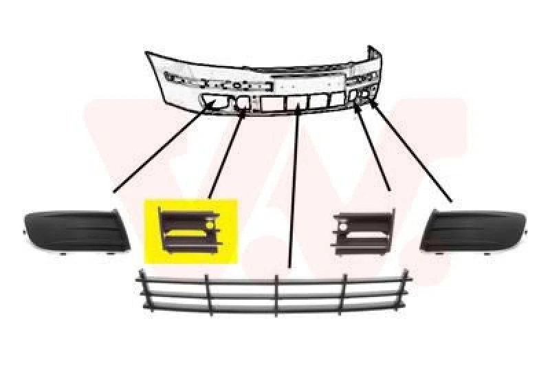 Image of VAN WEZEL Bumper grill VAN WEZEL 7622594